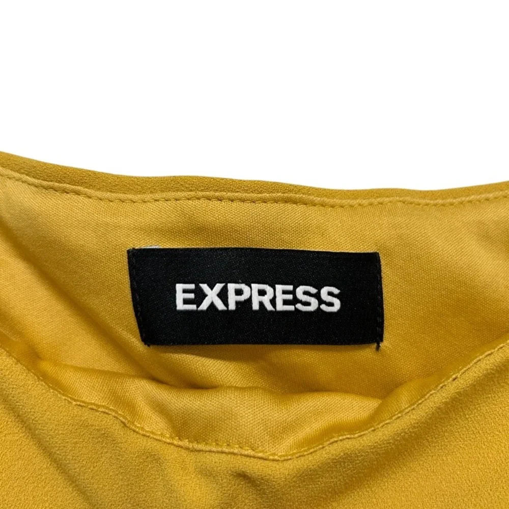 Express Women's Mustard Yellow High Rise Cropped Culottes Wide Leg Pants Size 8P - Picture 4 of 8
